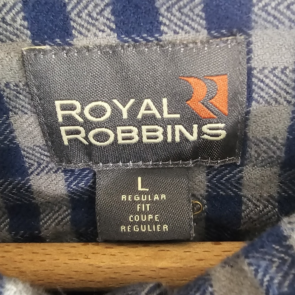 Royal Robbins Check Plaid Shirt Mens Large Long Sleeve Regular Fit 100% Cotton - Picture 10 of 13